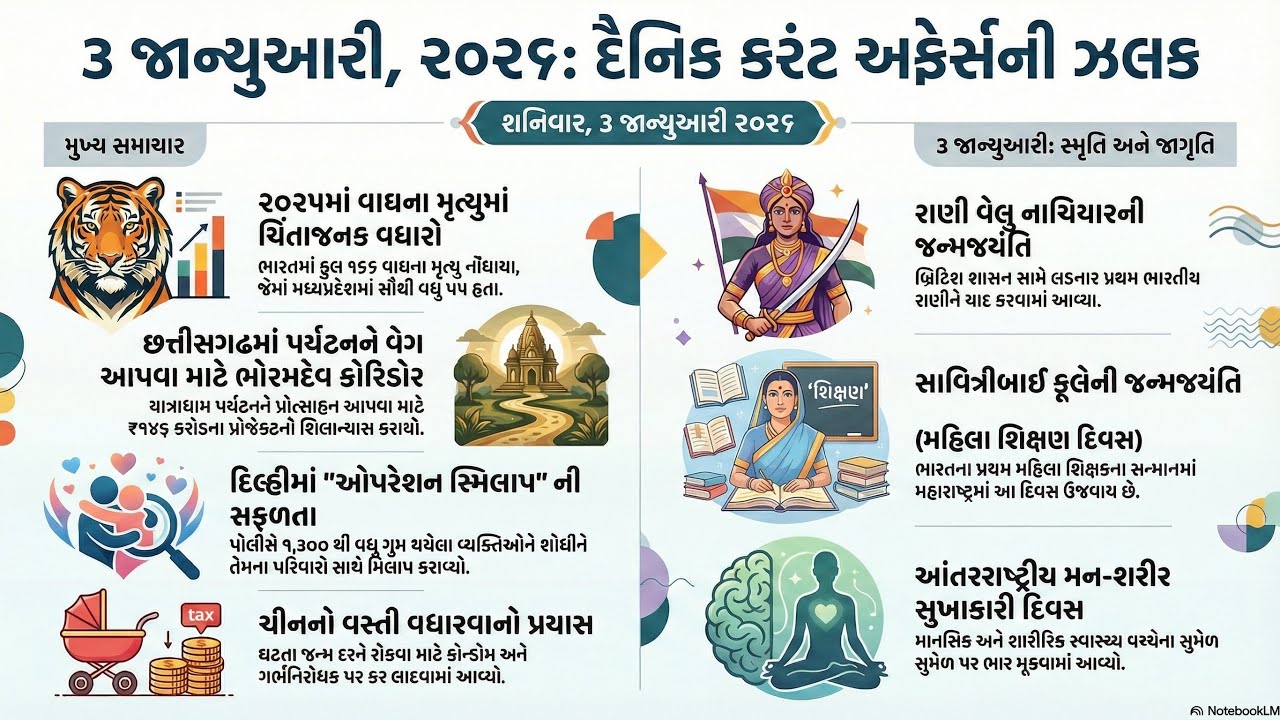 3 January 2026 | દૈનિક કરંટ અફેર્સ | Karan Barot