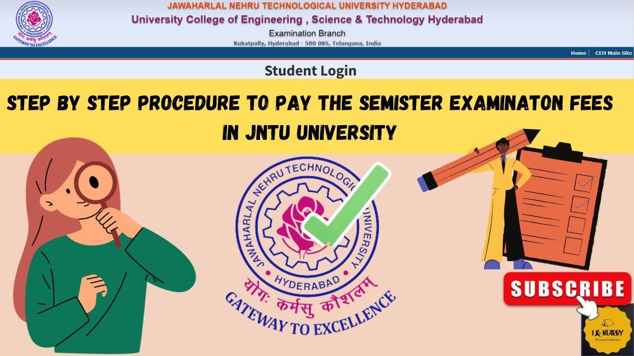 Step by step procedure to pay semester exam fees in JNTU University. Check now #jntu #mtech #pgecet
