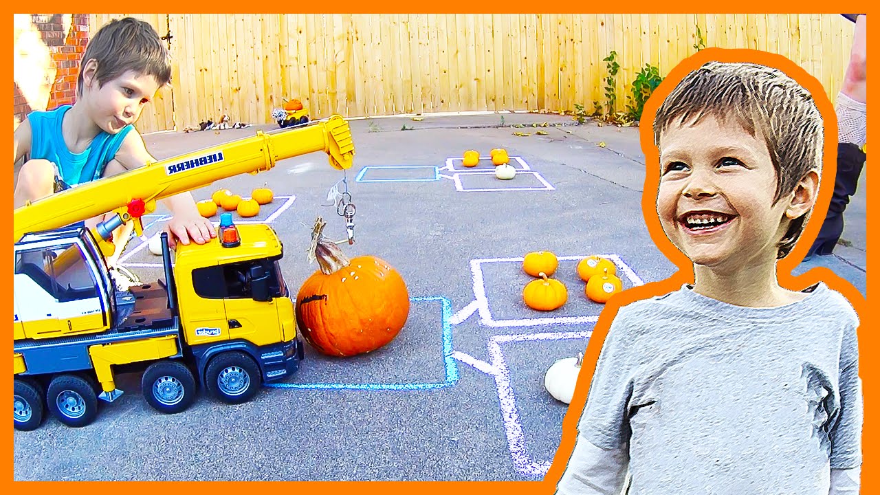 Toy Construction Trucks Do Math - Simple Addition Facts
