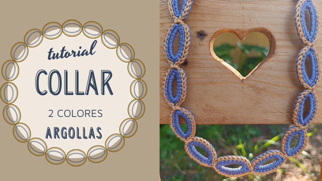 COLLAR 2 COLORES fácil a CROCHET. Tutorial paso a paso. BISUTERÍA a ganchillo para principiantes.