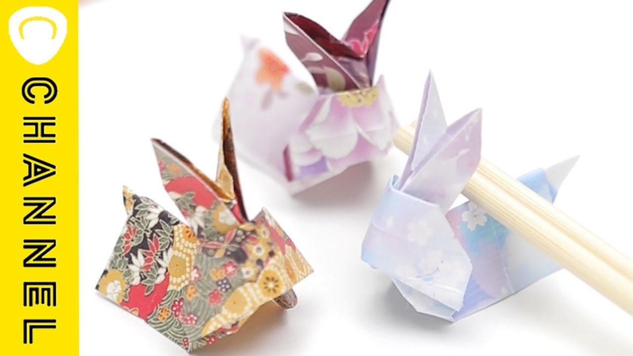 箸袋で作る「うさぎの箸置き」