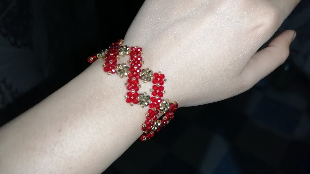How to make unique design bracelet with crystal beads / beaded bracelets easy tutorial step-by-step