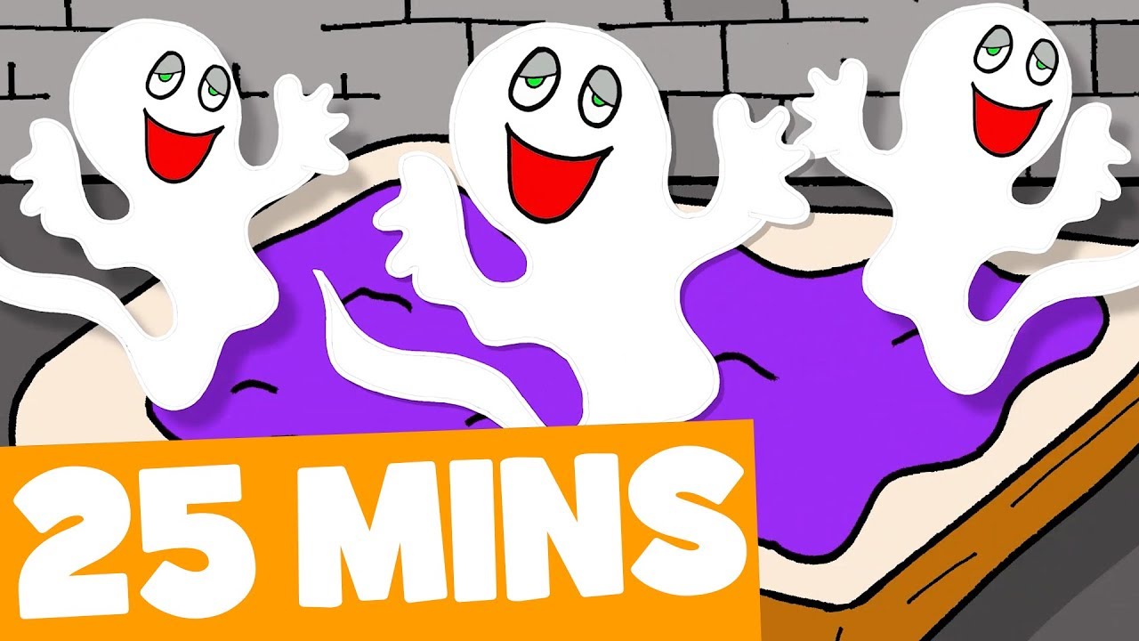 Five Little Spooky Ghosts Song and More | 25mins Halloween Songs Collection for Kids
