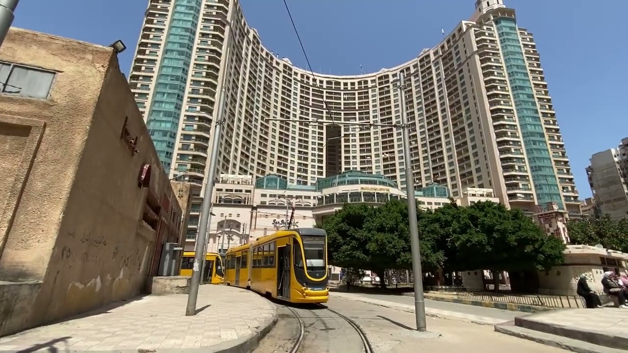 Alexandria Egypt 🇪🇬 The Iconic Tram at San Stefano Mall Station