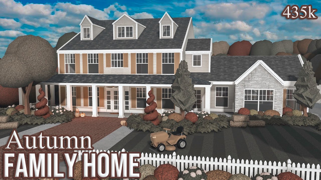 Bloxburg | Fall Suburban Family Home Speedbuild | Tutorial | Ellvoi
