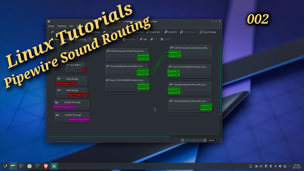Einführung in das Sound Routing mit Pipewire. Linux Tutorial