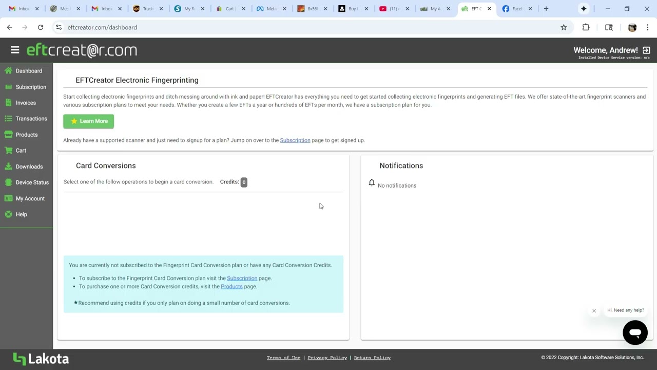 EFT Creator - Fingerprint Card Conversion Process