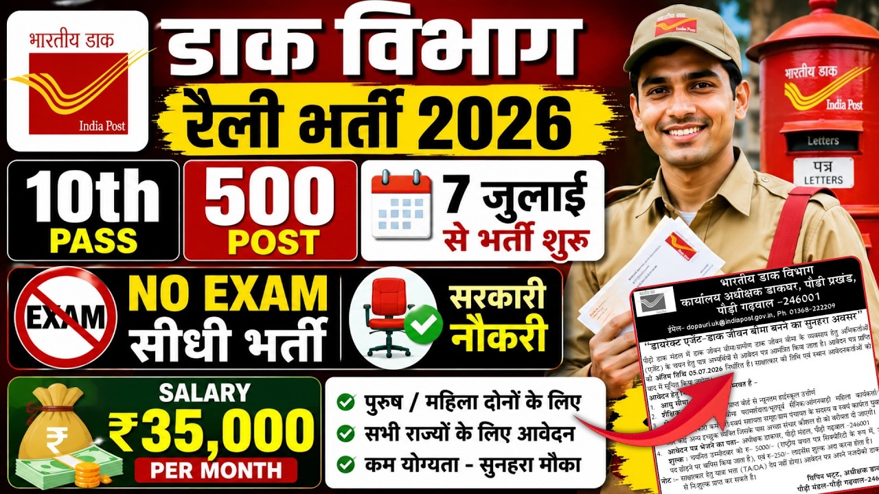 Indian Post Office Recruitment 2026 Notification | Indian Post New Vacancy 2026 | June Bharti  10th