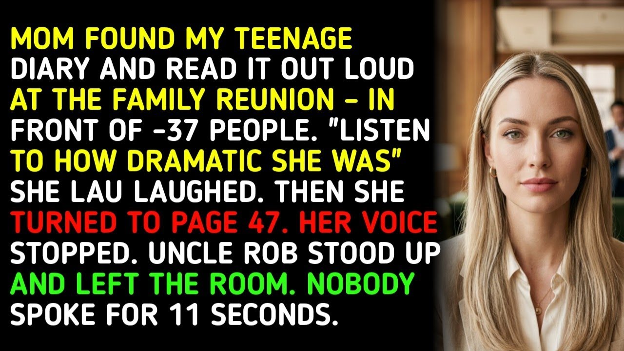 MOM FOUND MY TEENAGE DIARY AND READ IT OUT LOUD AT THE FAMILY REUNION &ndash; IN FRONT OF -37 PEOPLE. 