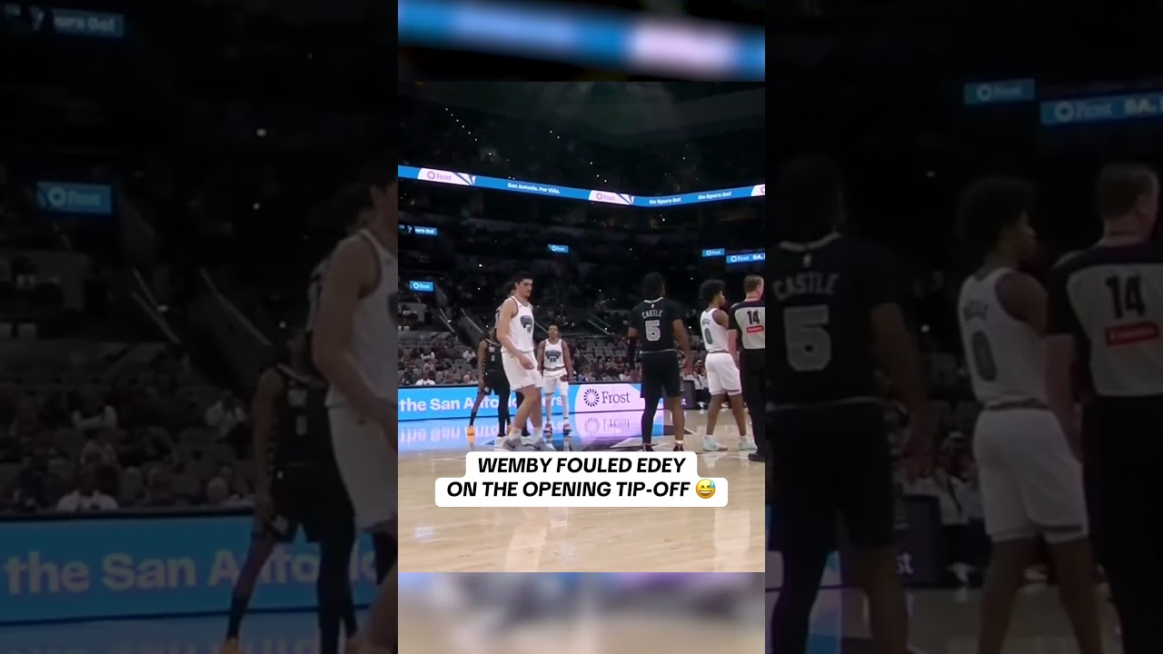 7&rsquo;4&rdquo; Zach Edey vs. 7&rsquo;3&rdquo; Wemby on the tip-off 😭