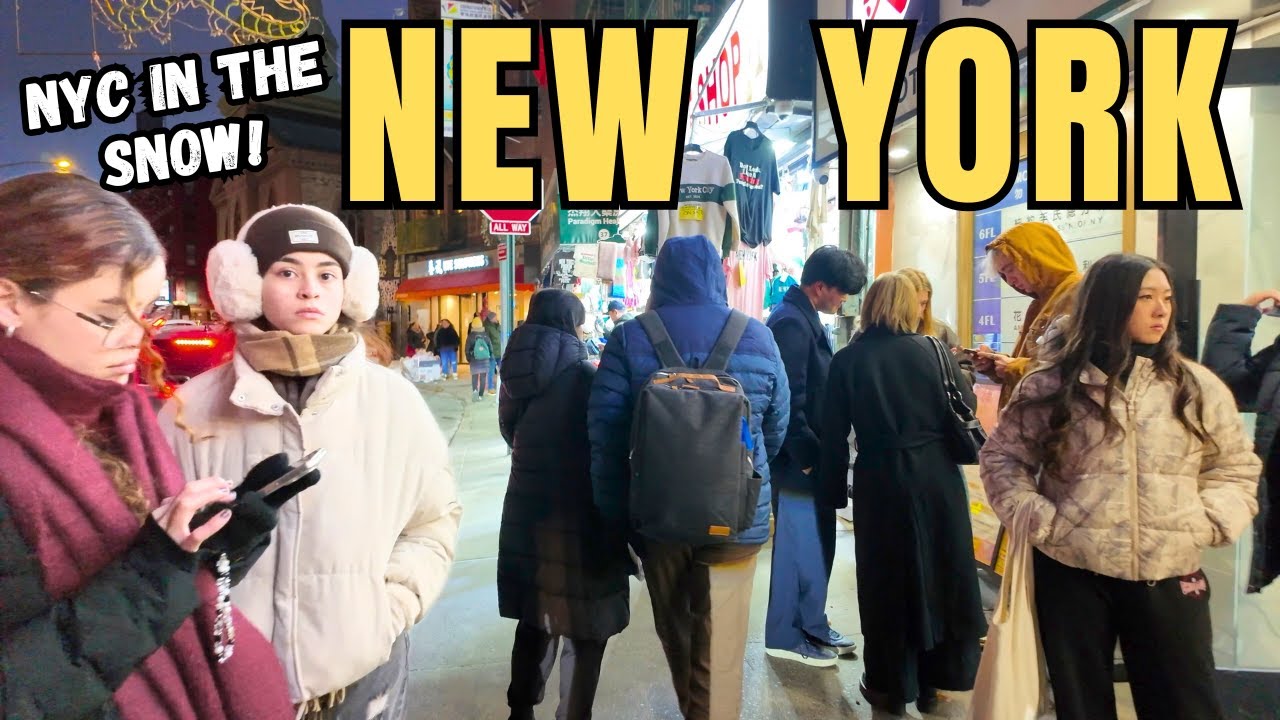 Exploring Manhattan's Chinatown NYC Snow Walk FREEZING TEMPS!