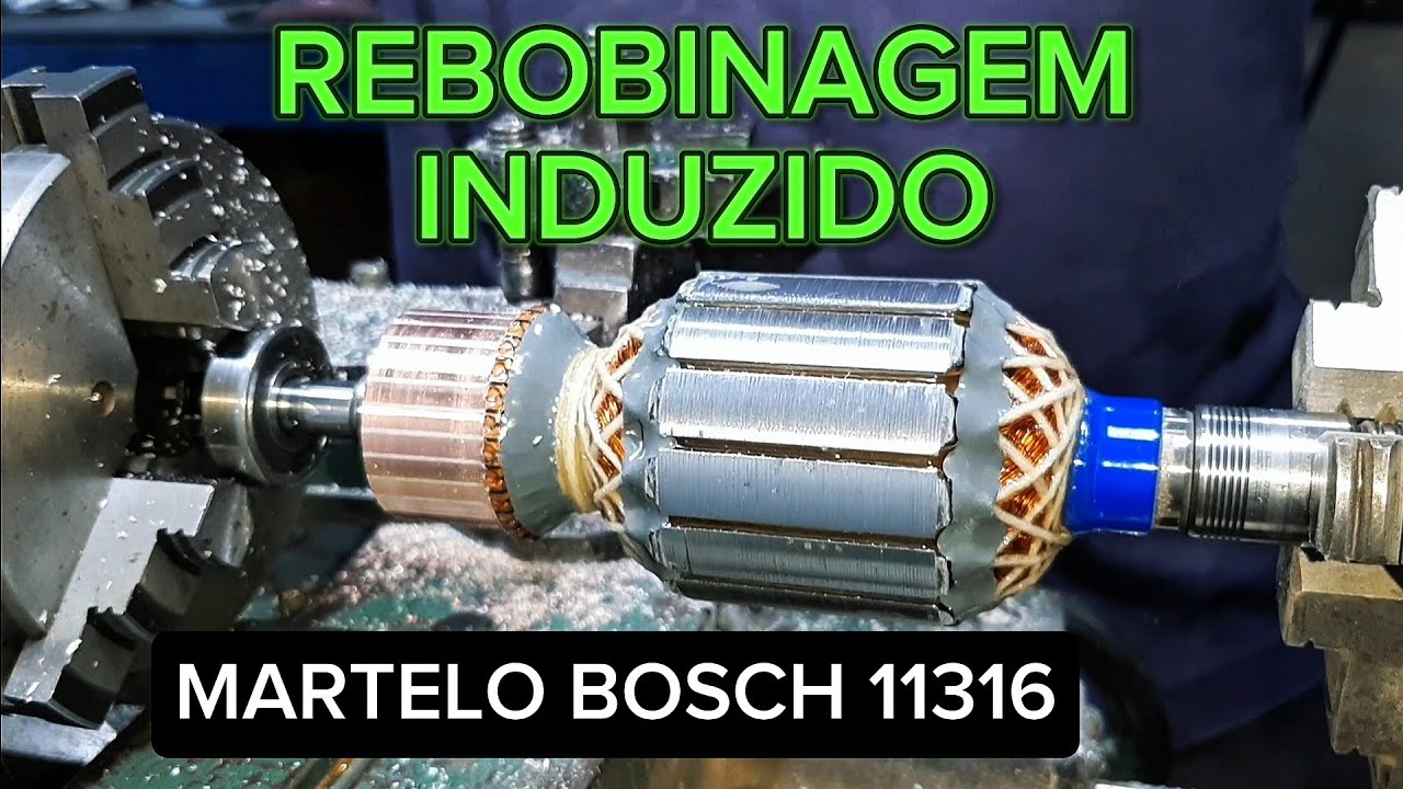 REBOBINAGEM  DO  INDUZIDO  MARTELO BOSCH GSH 11 E | MERUCH  INDUZIDOS
