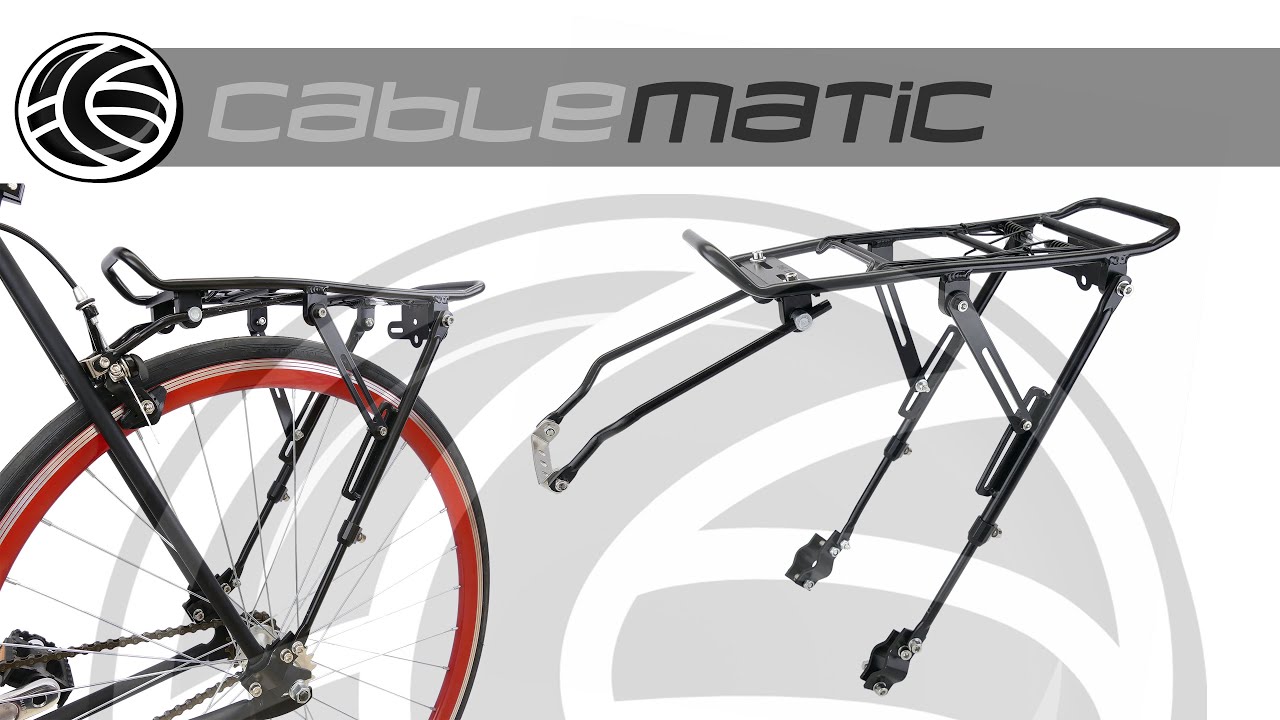 Portaequipajes metálico trasero de bicicleta con palanca  39x34cm distribuido por CABLEMATIC ®