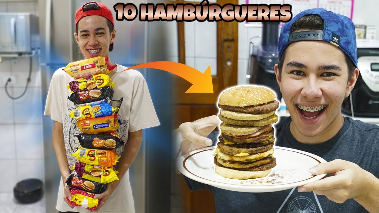 FIZEMOS O MAIOR LANCHE DE MICRO-ONDAS DO MUNDO COM 10 HAMBURGUERES!