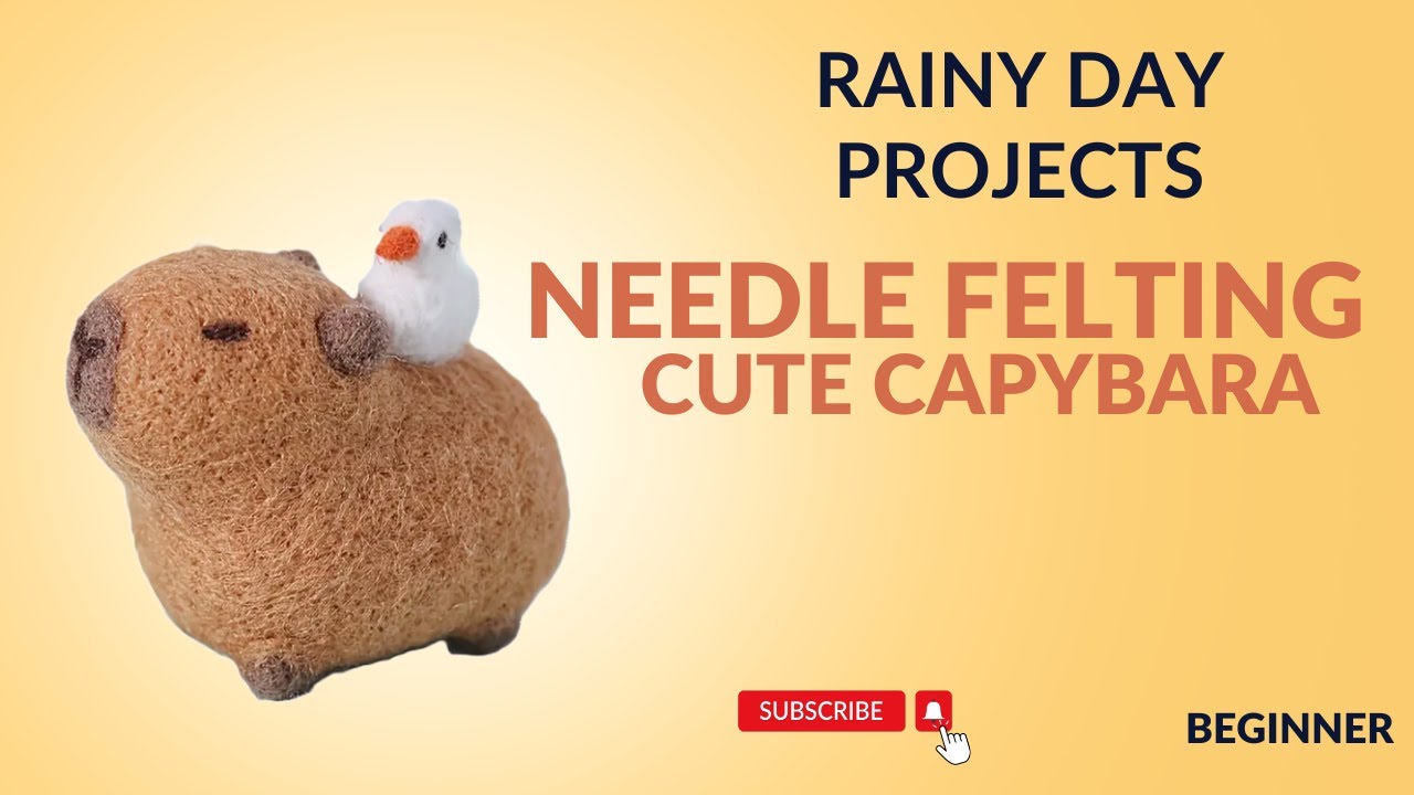First Time Needle Felting: Cute Capybara & Duck DIY Kit | Rainy Day Projects - Relaxing Speedrun