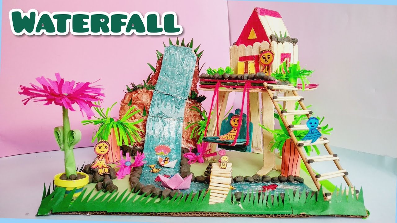 Lockdown work | How to make waterfall | Best out of waste material craft ideas | Home decorate idea