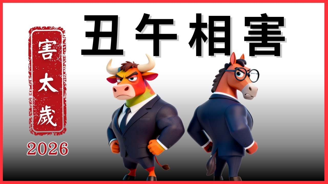2026害太岁丙午年＋丑午相害：属牛属马，八字带丑带午，哪些人要小心？哪些人會大翻轉？