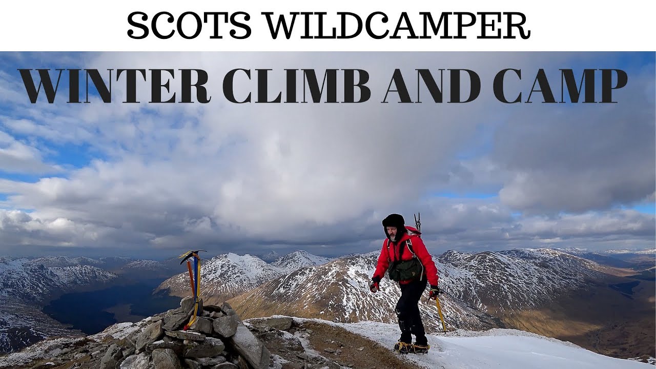Winter climbing Beinn an Lochain Explore Scotland Arrochar Alps and Glen Etive wild camping