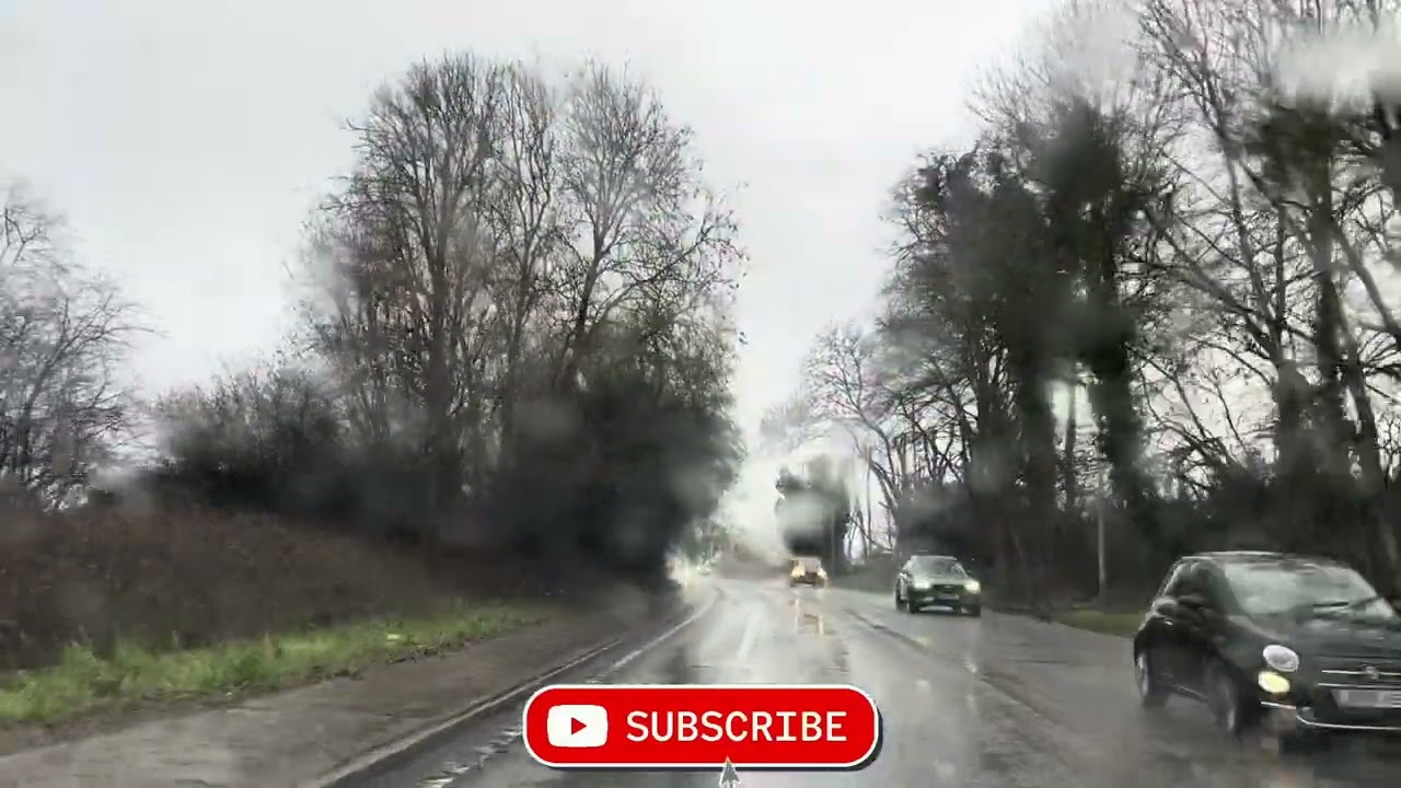 Rainy Road Trip from Luton to St Albans | A Peaceful Drive