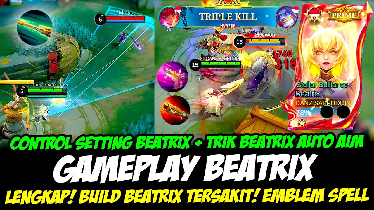 CONTROL SETTING BEATRIX 2025 + CARA MAIN BEATRIX AUTO AIM❗BUILD BEATRIX TERSAKIT❗GAMEPLAY BEATRIX ML