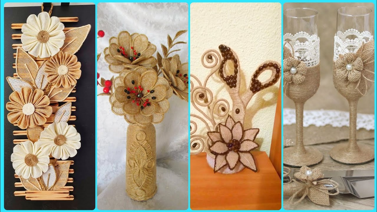 Rustic Jute Rope & Burlap Flower Craft | Stunning DIY Home Decoration Ideas for Beginners