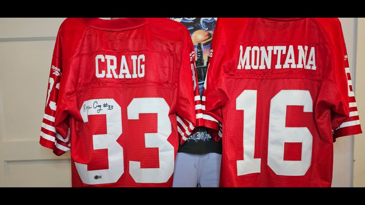 Reebok Throwback 1990 San Francisco 49ers Jerseys | Signed Roger Craig and Joe Montana