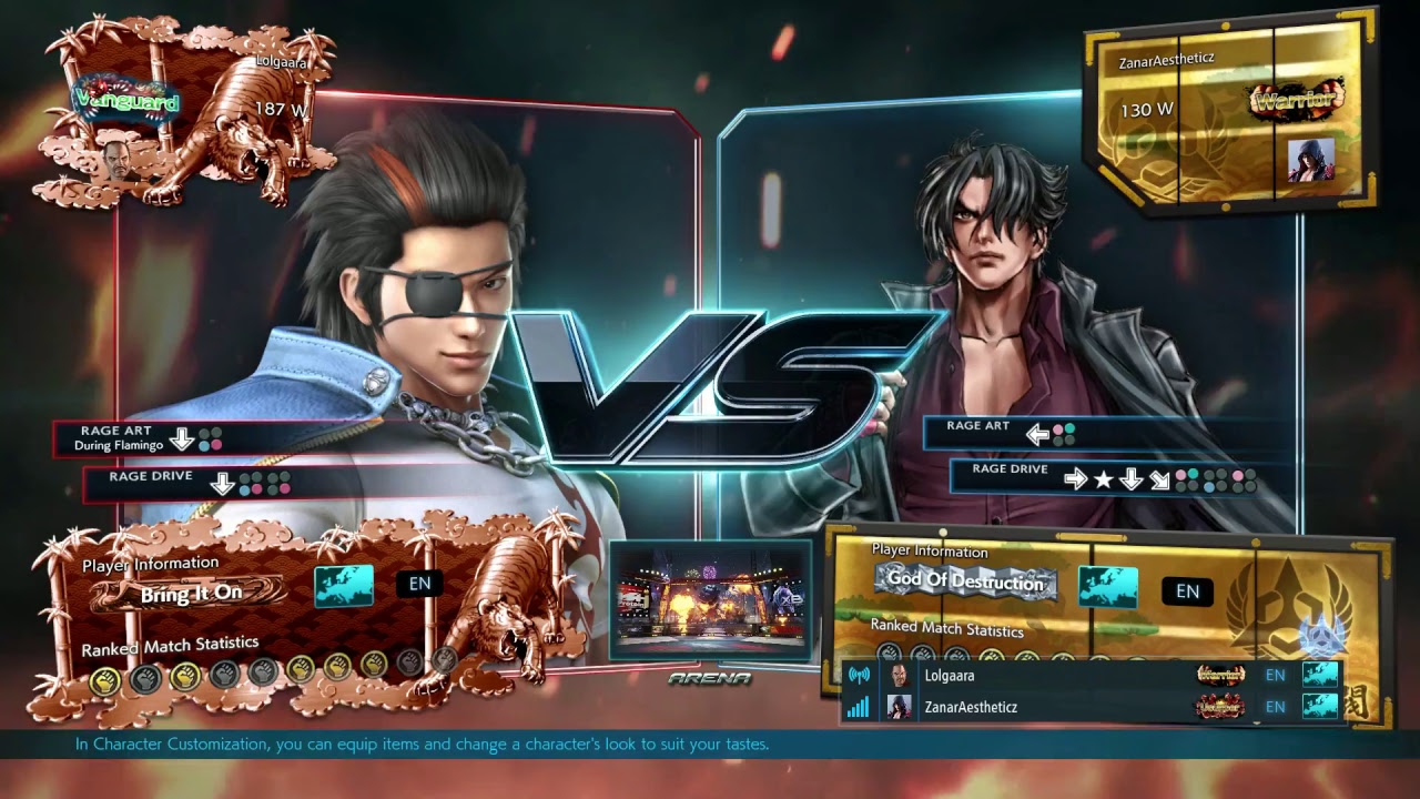 TEKKEN 7 - Jin Kazama Online Ranked Matches #6 - Awesome Outfits!