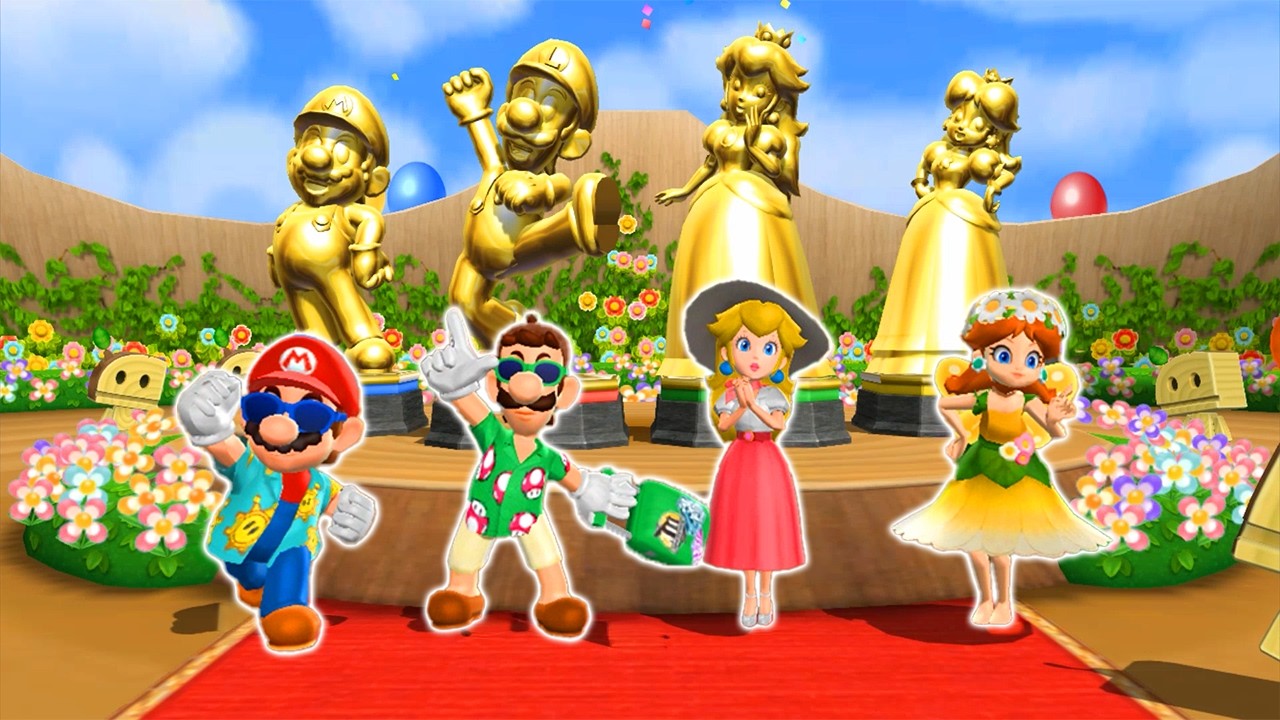 [Mario Party 9] Беспроигрышная битва: Марио против Луиджи против Пич против Дейзи (сила компьютера)