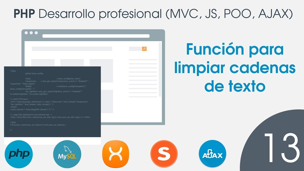 🐘 CURSO de PHP MVC POO MySQL - 13 Funcion para limpiar cadenas de texto
