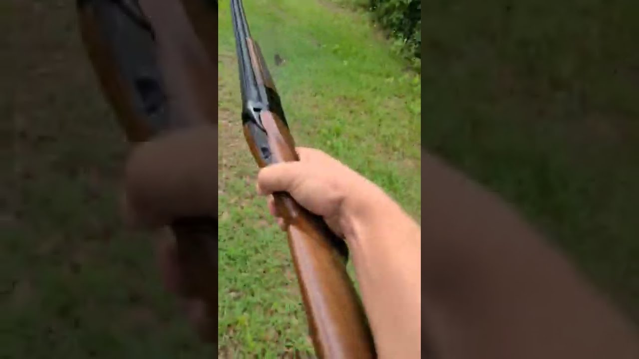 One handed, 16 gauge double barrel over/under shotgun VS Aluminum Can