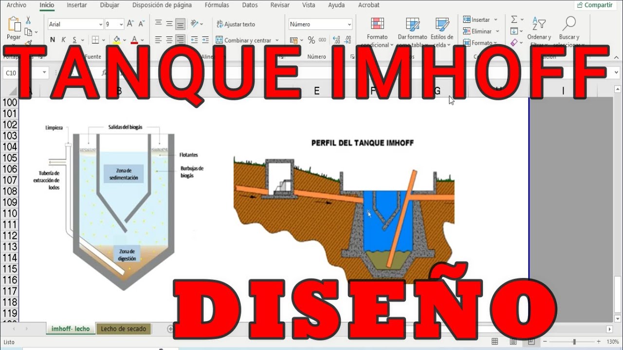 DISEÑO DE TANQUE IMHOFF DE ACUERDO A NORMA Y CON PLANTILLA😎👌
