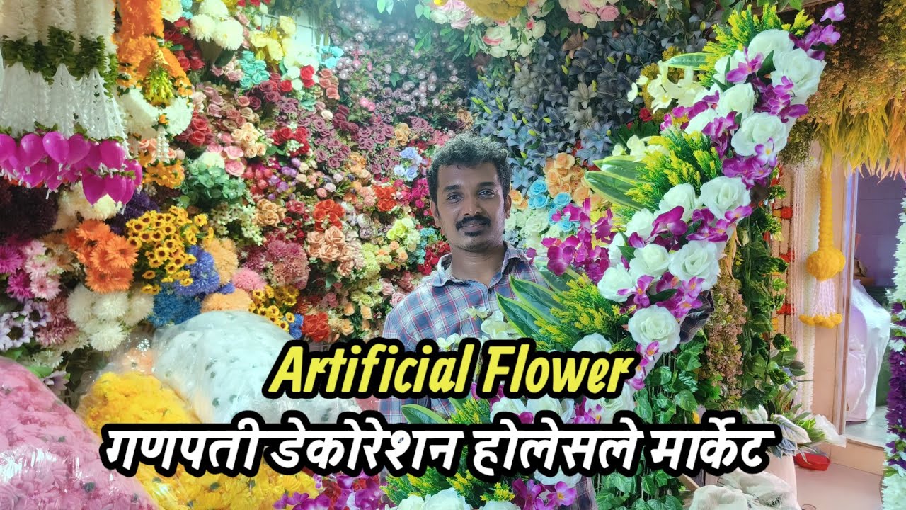 Artificial flowers wholesale market | Crawford Market | ganpati decoration wholesale market