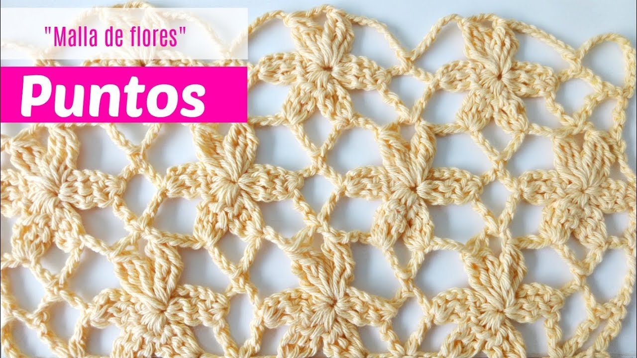 Puntos de crochet malla de flores # 114