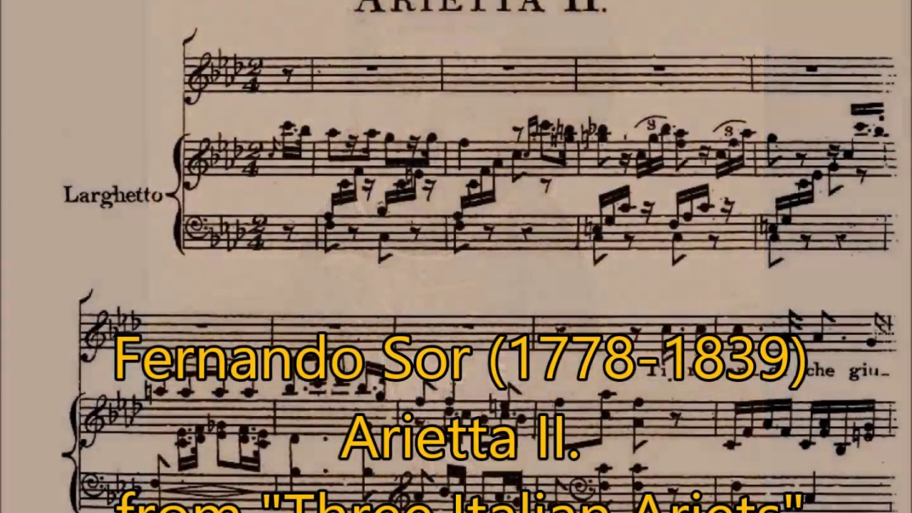 Fernando Sor /  Arietta II.  "Ti ricordi che giurasti"