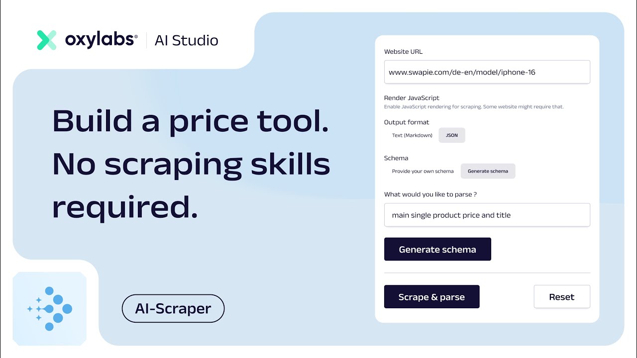 AI Studio: Build a Price Comparison Tool in Minutes With AI‑Scraper