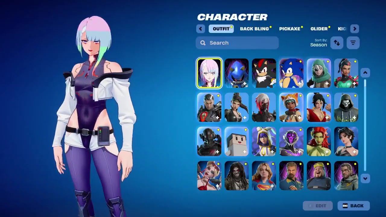 Cyberpunk Edgerunners x Fortnite skins preview