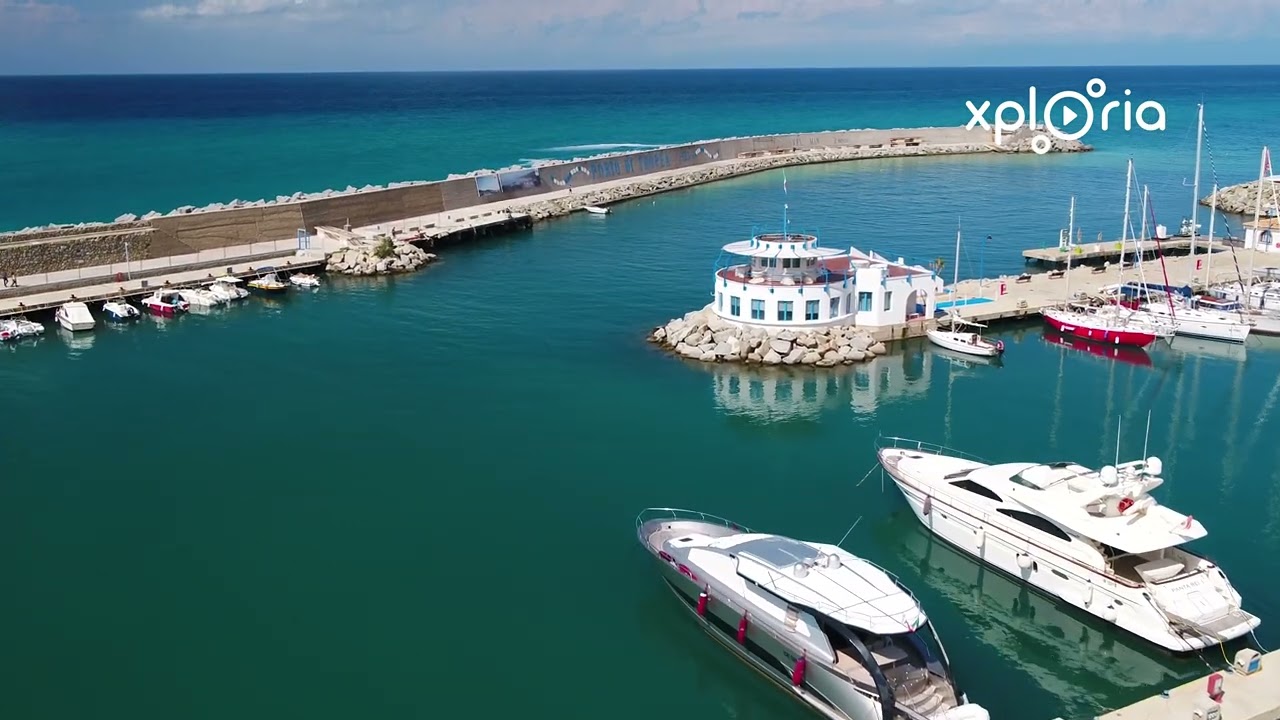 Porto Turistico Il Porto di Tropea, South Italy 2018.04 aerial video