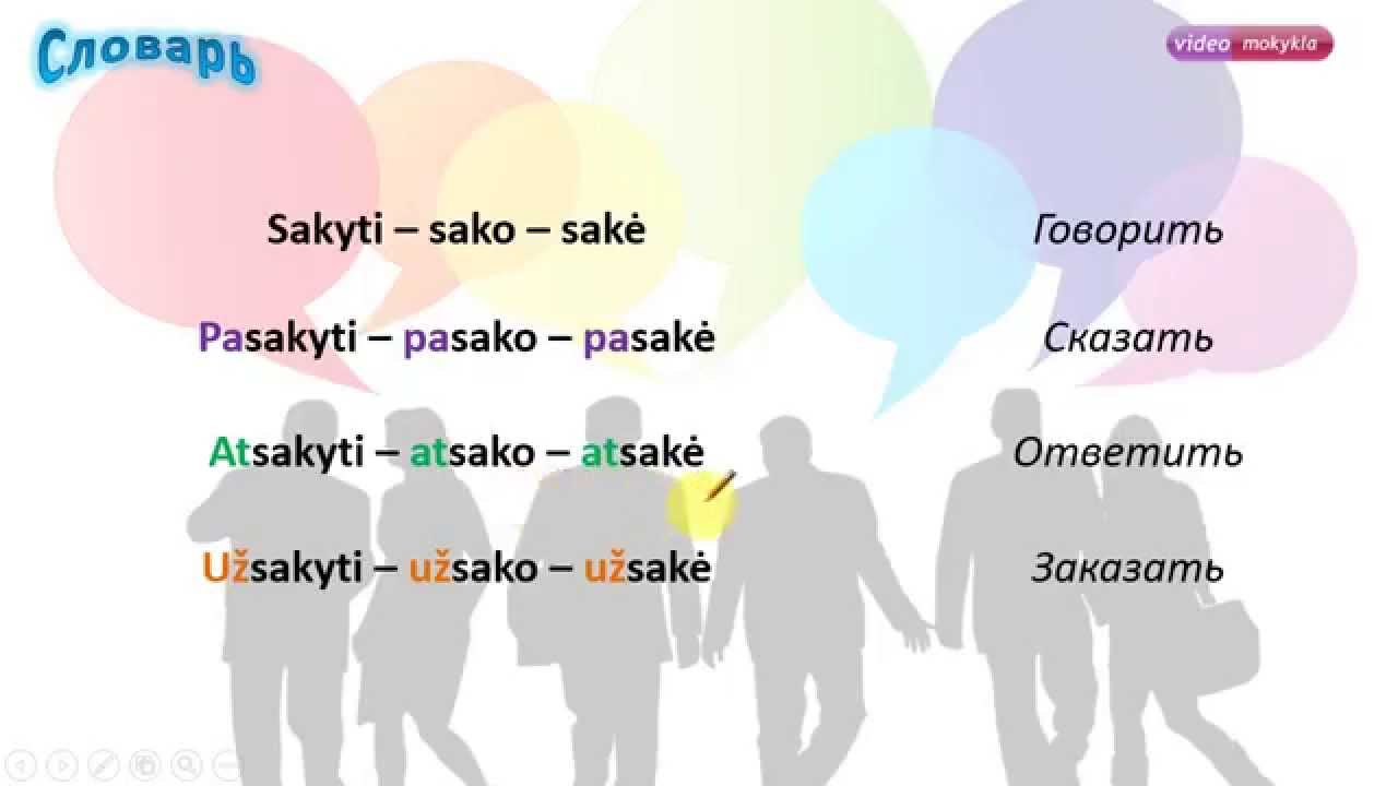 Литовский словарь. «Сказать», «говорить»