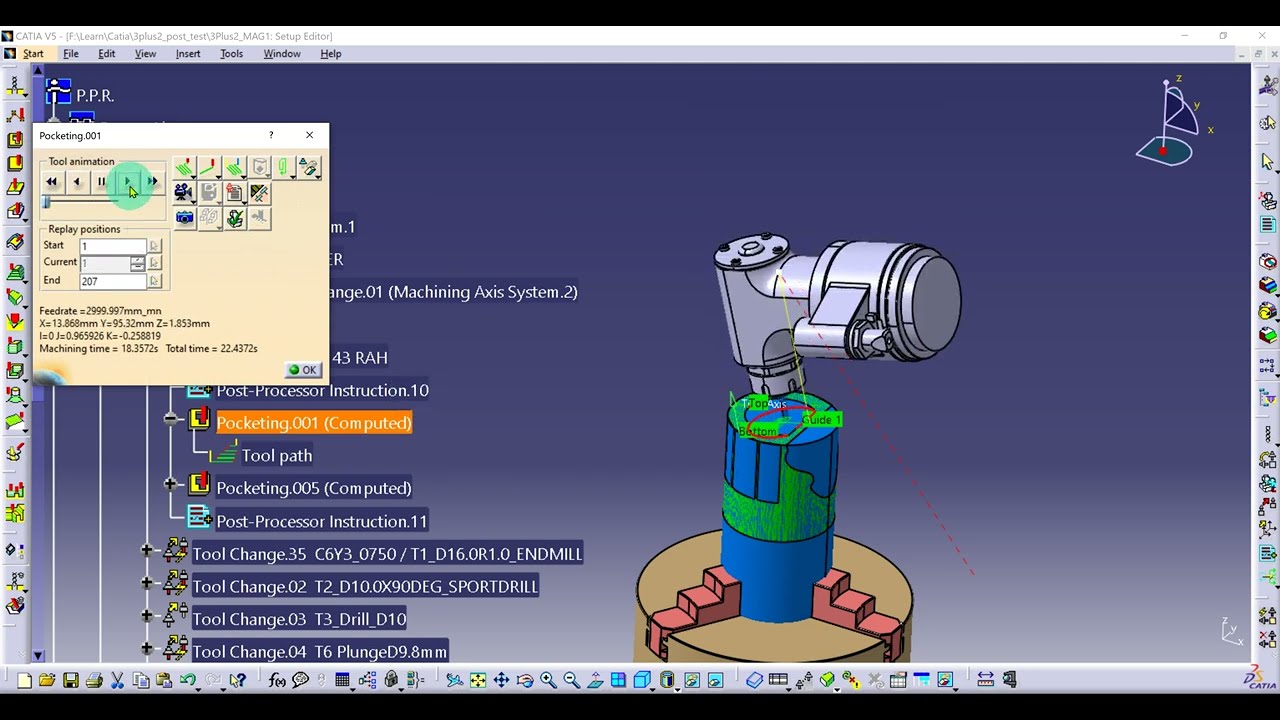CATIA&IMSPost VMC Five axis RAH Post For Makino MAG1
