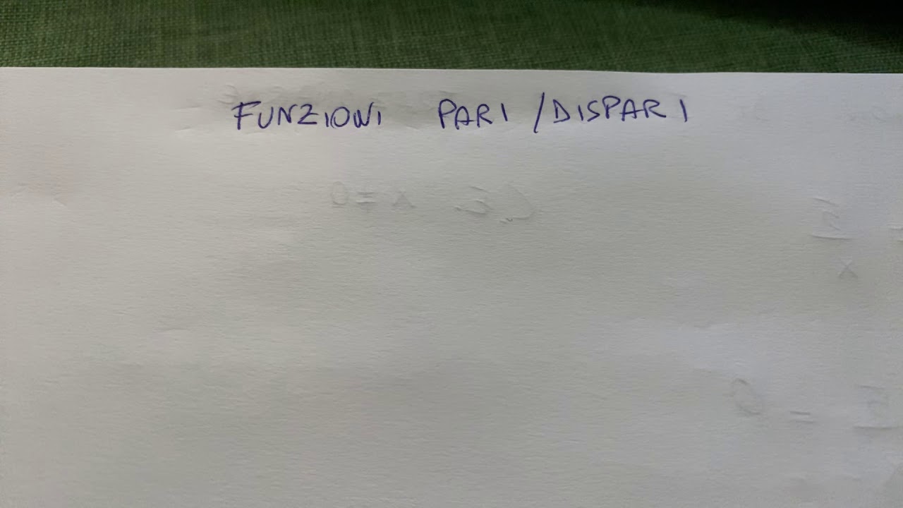 Funzioni pari o dispari