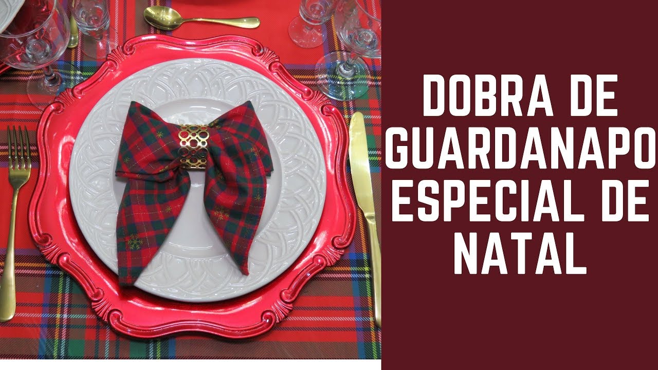 Especial de Natal - Dobradura de guardanapo em forma de laço