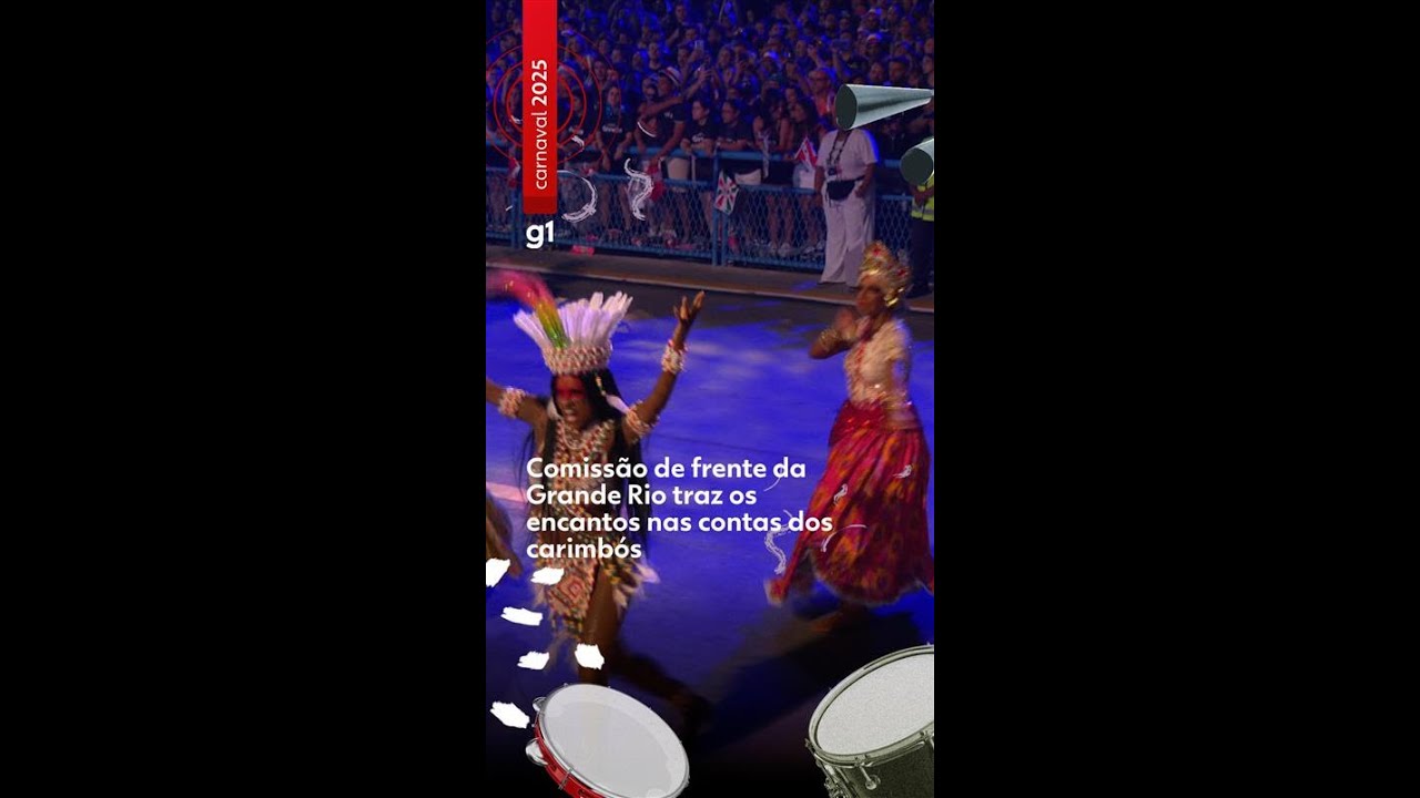 Comissão de frente da Grande Rio traz os encantos nas contas dos carimbós #g1 #carnavalnog1