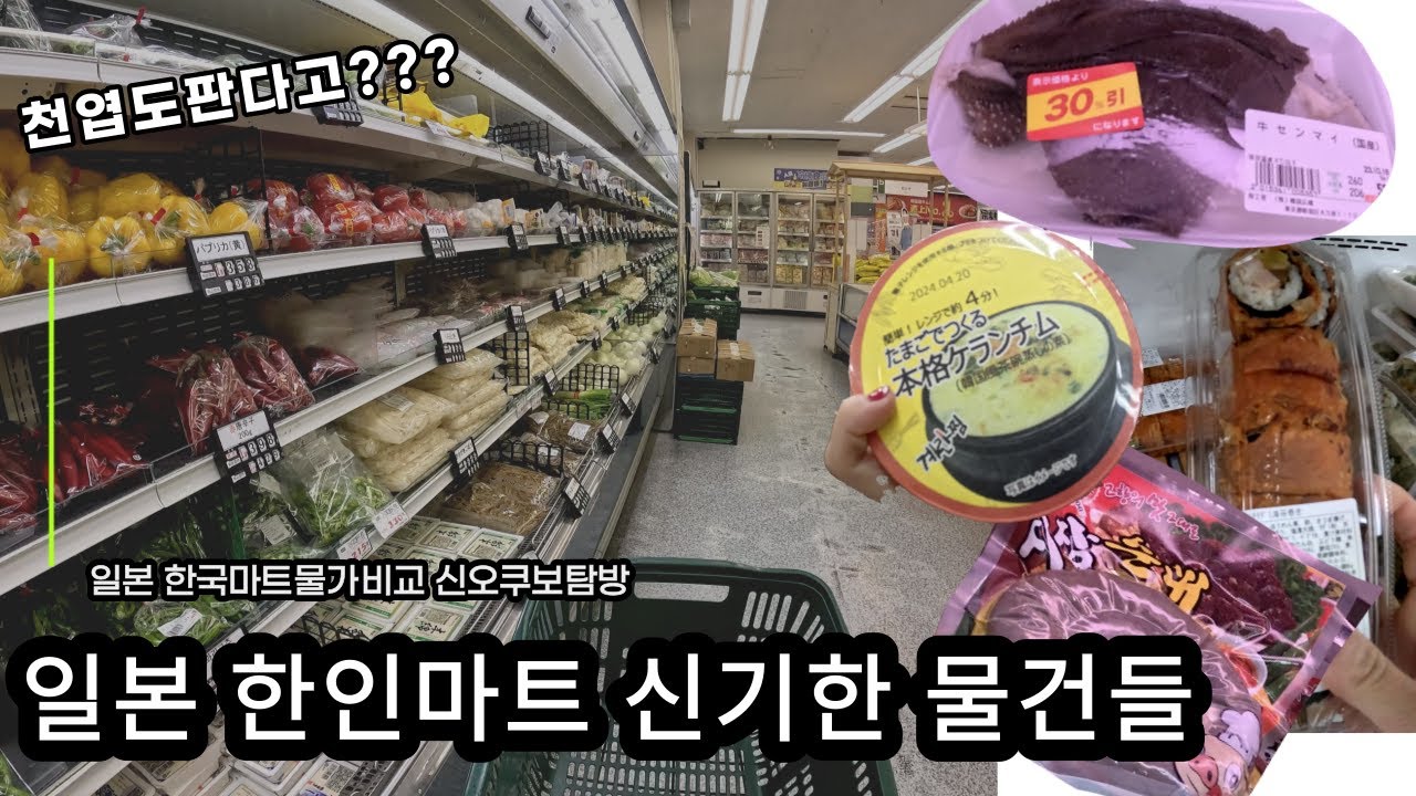 [KR/JP]일본 한국슈퍼 장보기 일본마트장보기 삼겹살 먹방  특이한 물건들 신오쿠보탐방