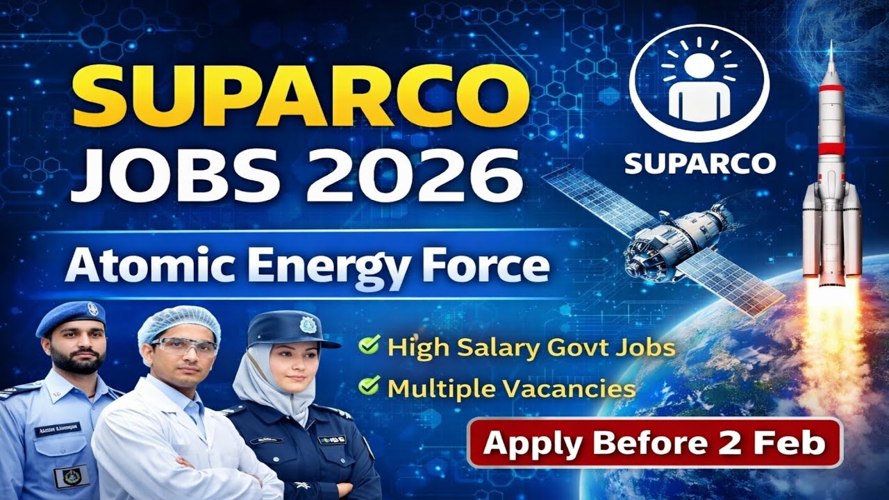 🚀 SUPARCO Jobs 2026 | Atomic Energy Force Careers | Apply Before 2 Feb #allpakjobs #governmentjobs
