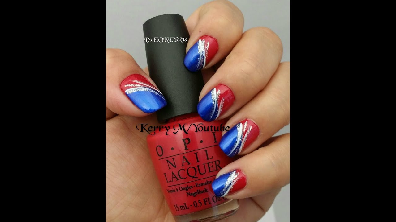 4th of July Nails!! Red, white, and blue!