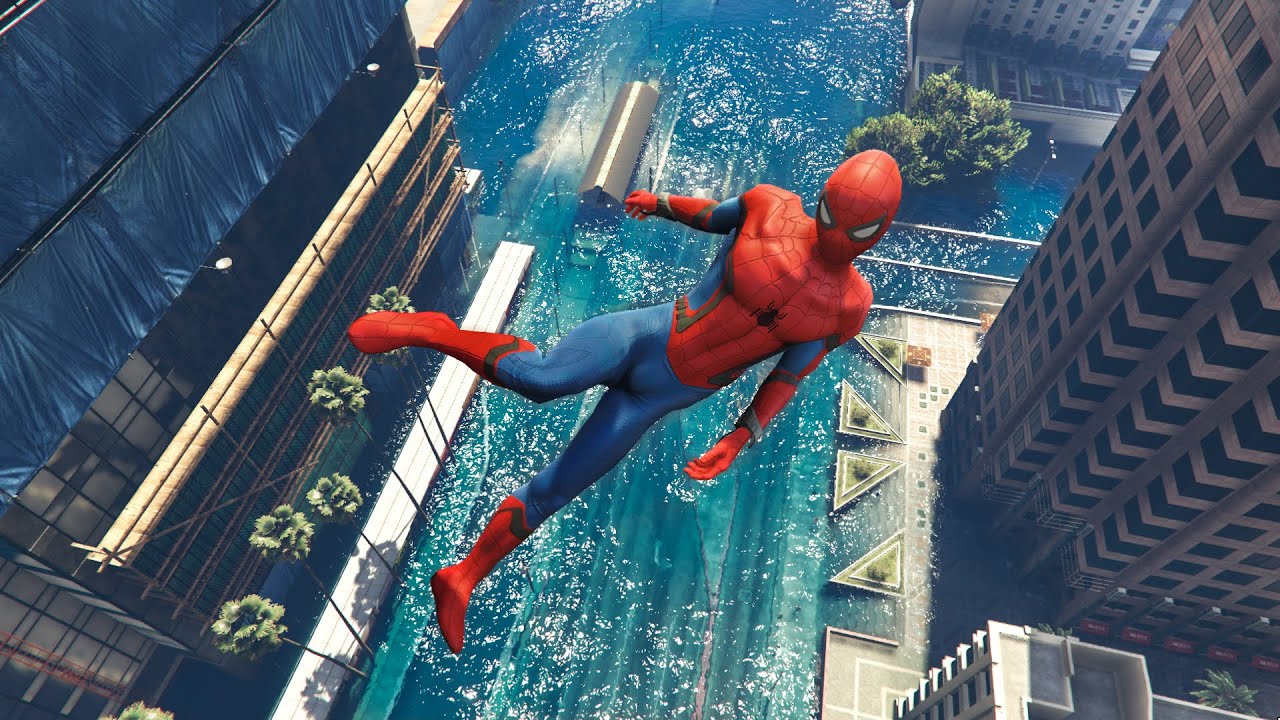 GTA 5 Crazy Spiderman Water Falls & Ragdoll Jumps - Ep.1 [Euphoria Physics Funny Moments]