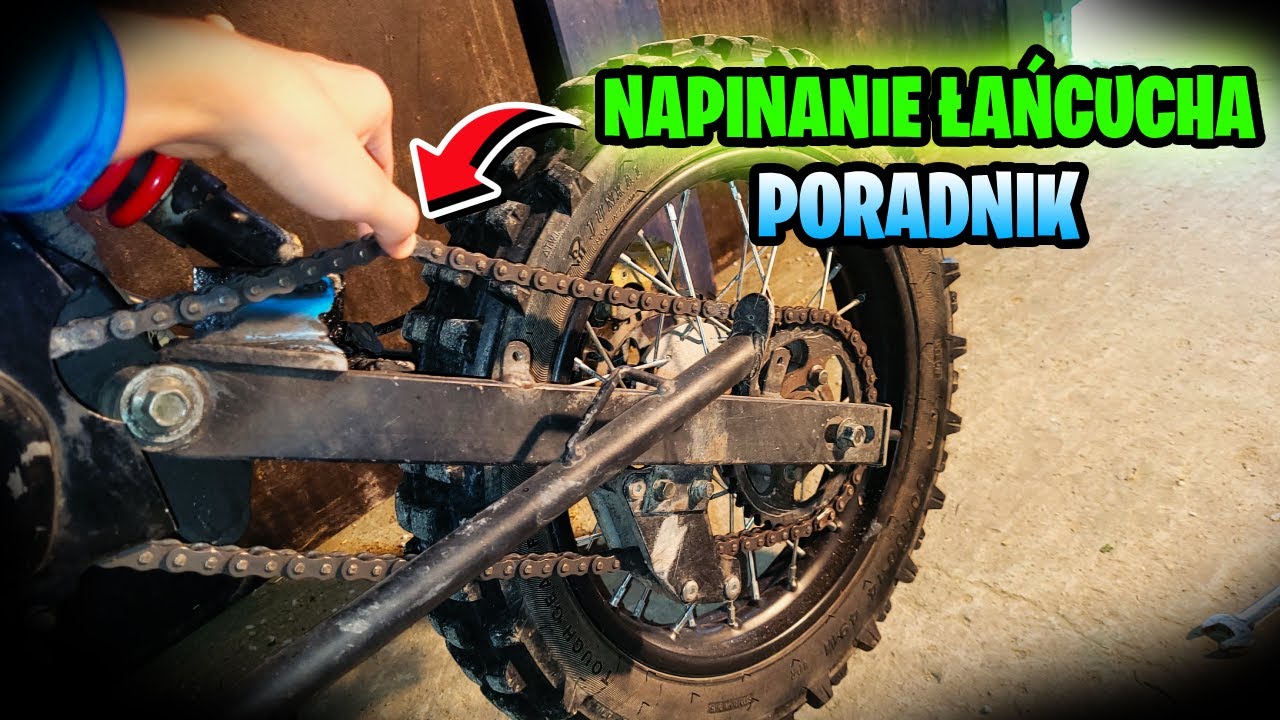 Napinanie łańcucha w crossie, pitbike