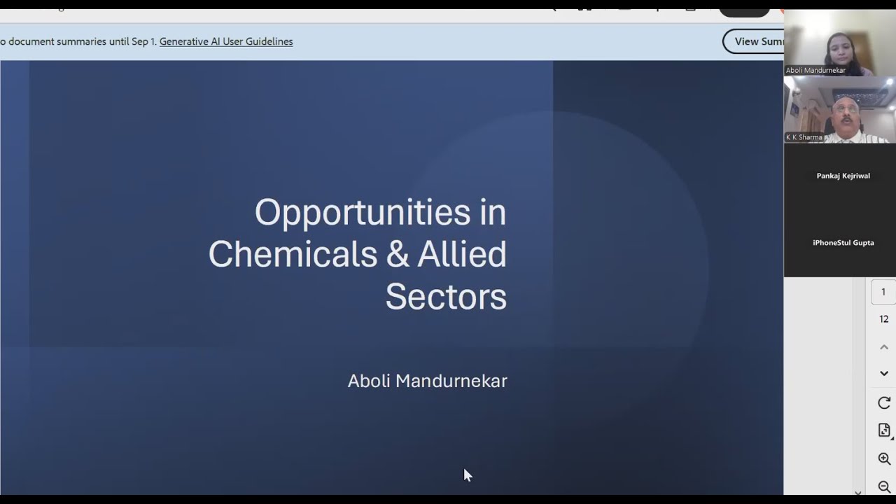 Opportunities In Chemicals & Allied Sectors by Ms. Aboli Mandurnekar