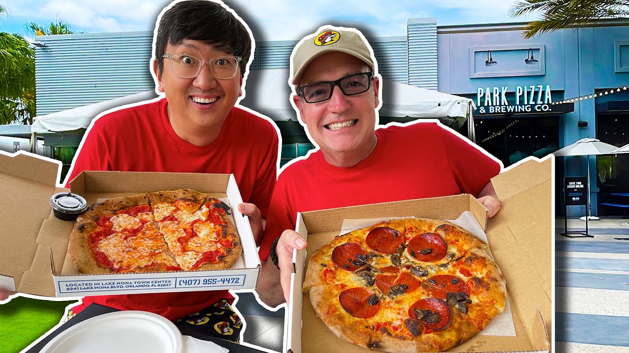 PARK PIZZA Orlando Florida with JP from HellthyJunkFood & Paul from The Tickled Toad