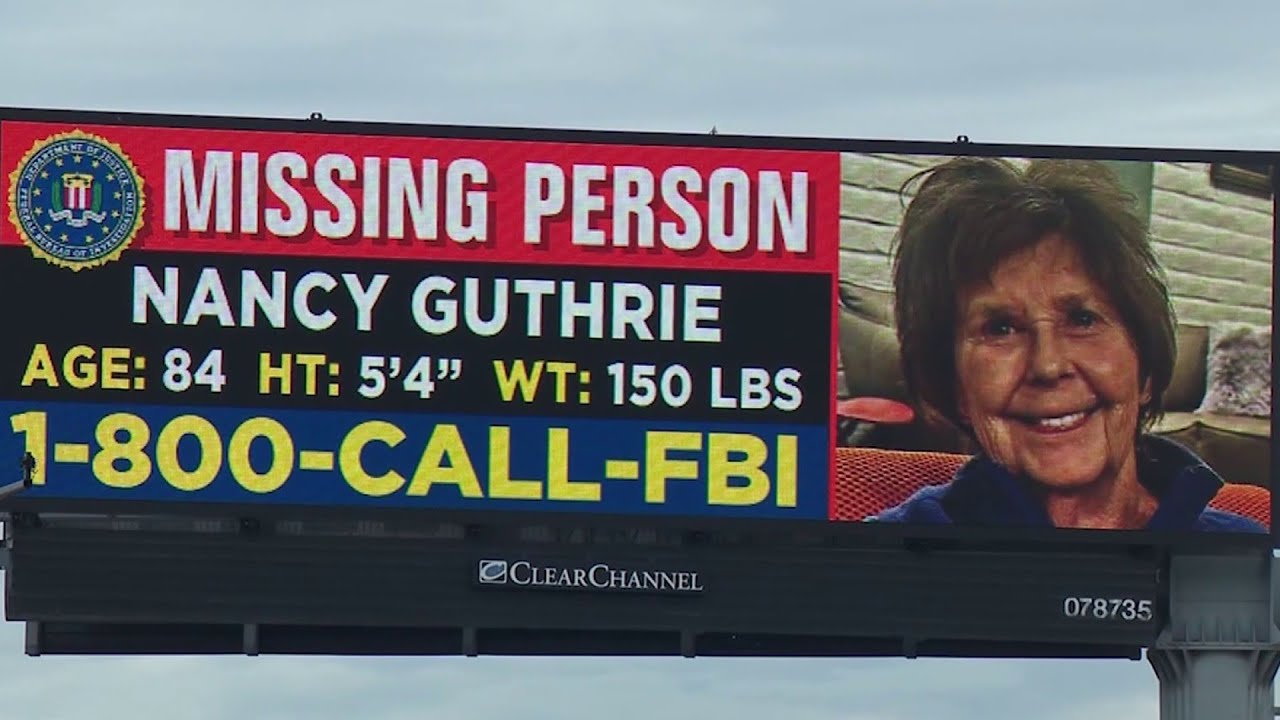 Missing person billboards for Nancy Guthrie reach Texas